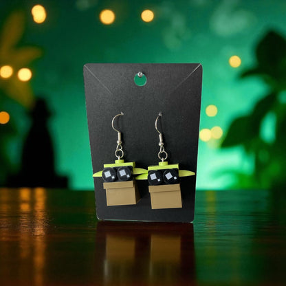 🌌  LEGO® Star Wars "Grogu" Inspired Silver Drop-Hook Earrings 🌌