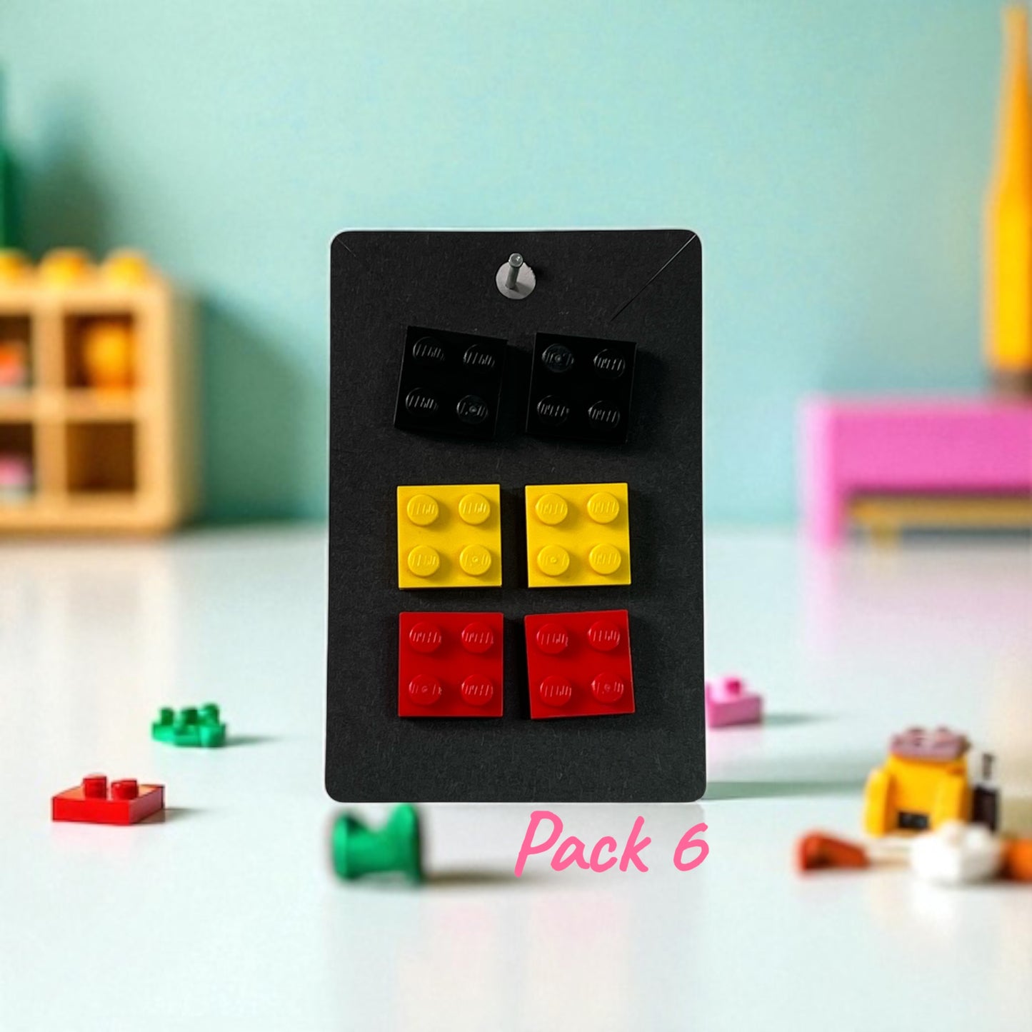 🧱 🧩 LEGO® 2x2 Plate Set on Silver Stud Earrings 🧩 🧱