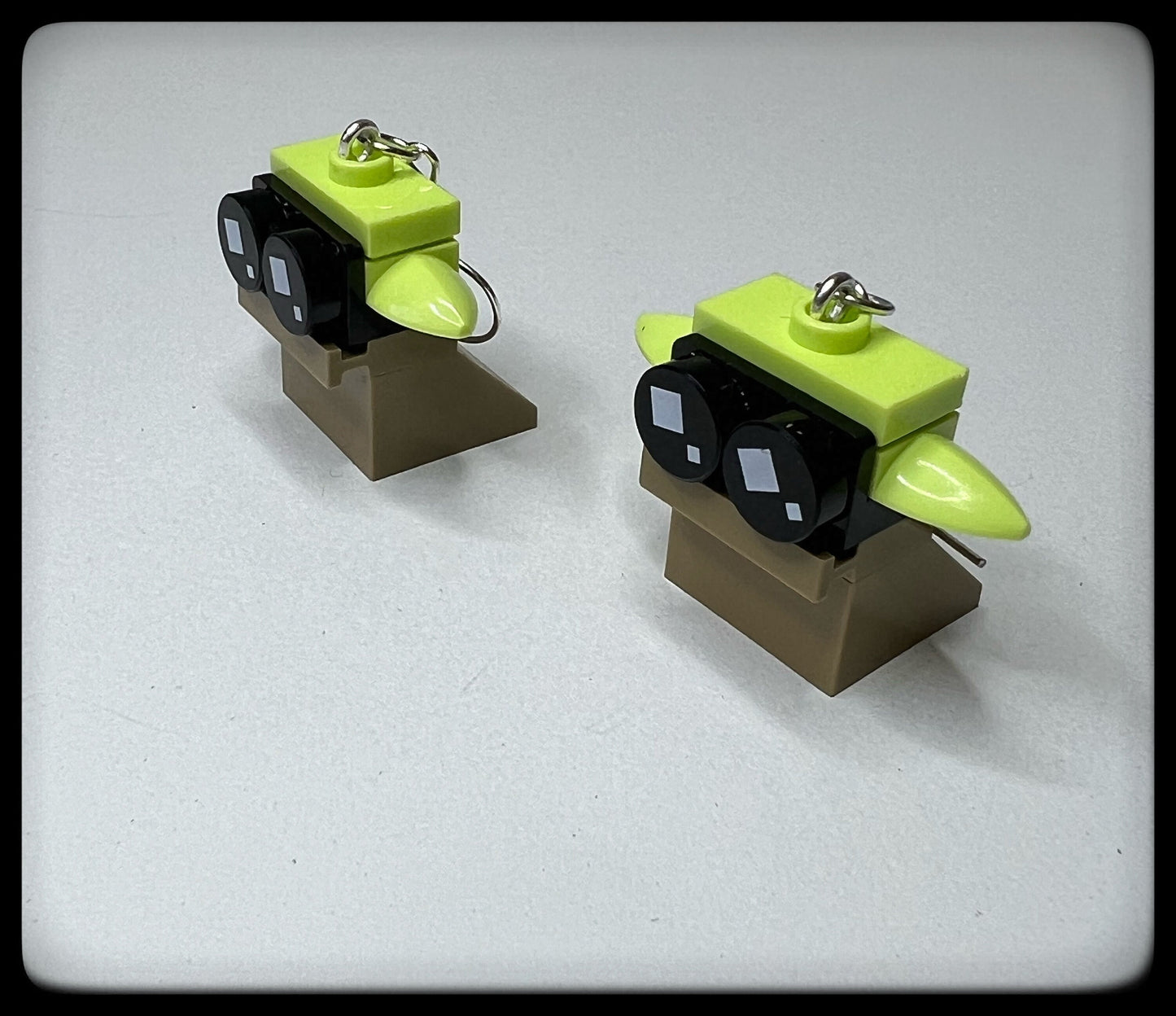 🌌  LEGO® Star Wars "Grogu" Inspired Silver Drop-Hook Earrings 🌌