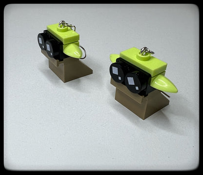 🌌  LEGO® Star Wars "Grogu" Inspired Silver Drop-Hook Earrings 🌌