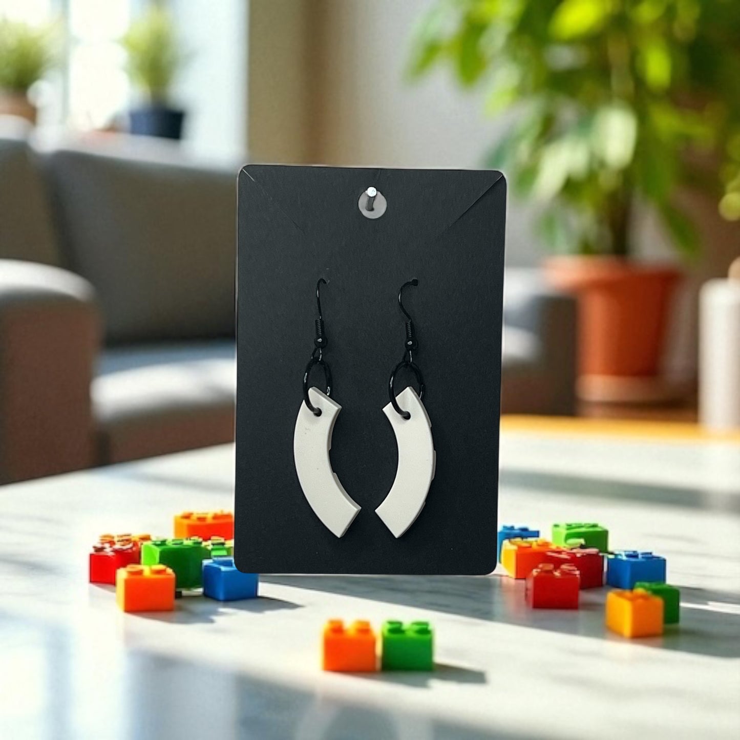 ⚡ LEGO® Geo Black Drop-Hook Earrings ⚡