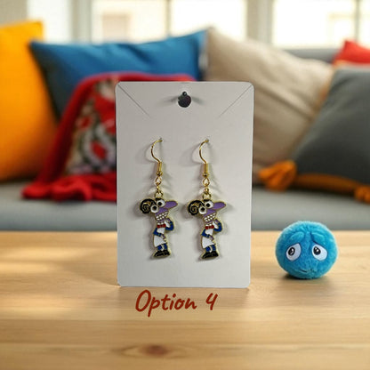Inside-Out Inspired Gold Plated Drop-Hook Earrings