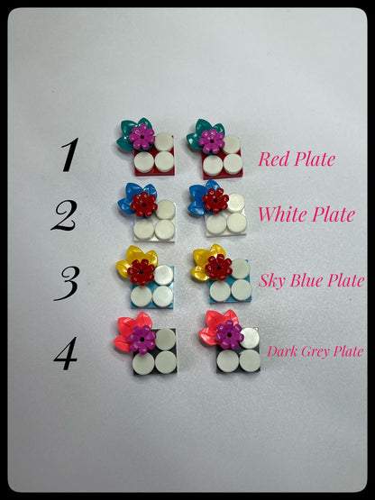 LEGO® Flower & GLOW in the DARK plates on Silver Stud Earrings