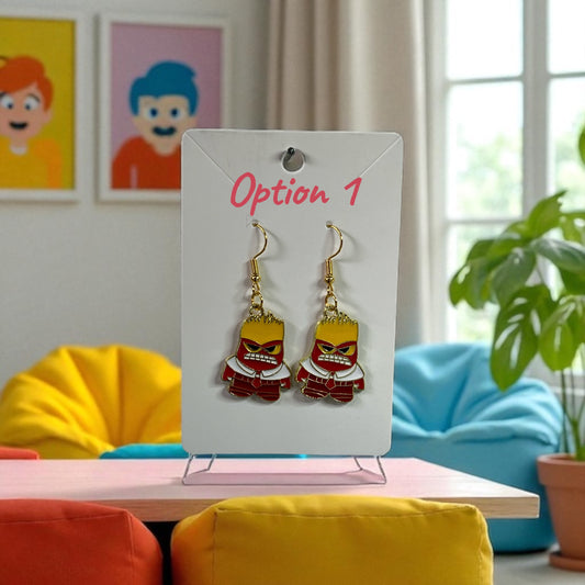 Inside-Out Inspired Gold Plated Drop-Hook Earrings