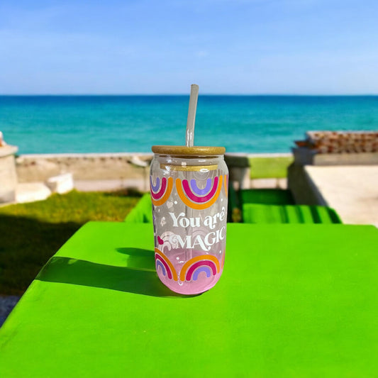 ✨ Positive Affirmation UV DTF Glass Tumblers – Sip, Smile, Repeat ✨