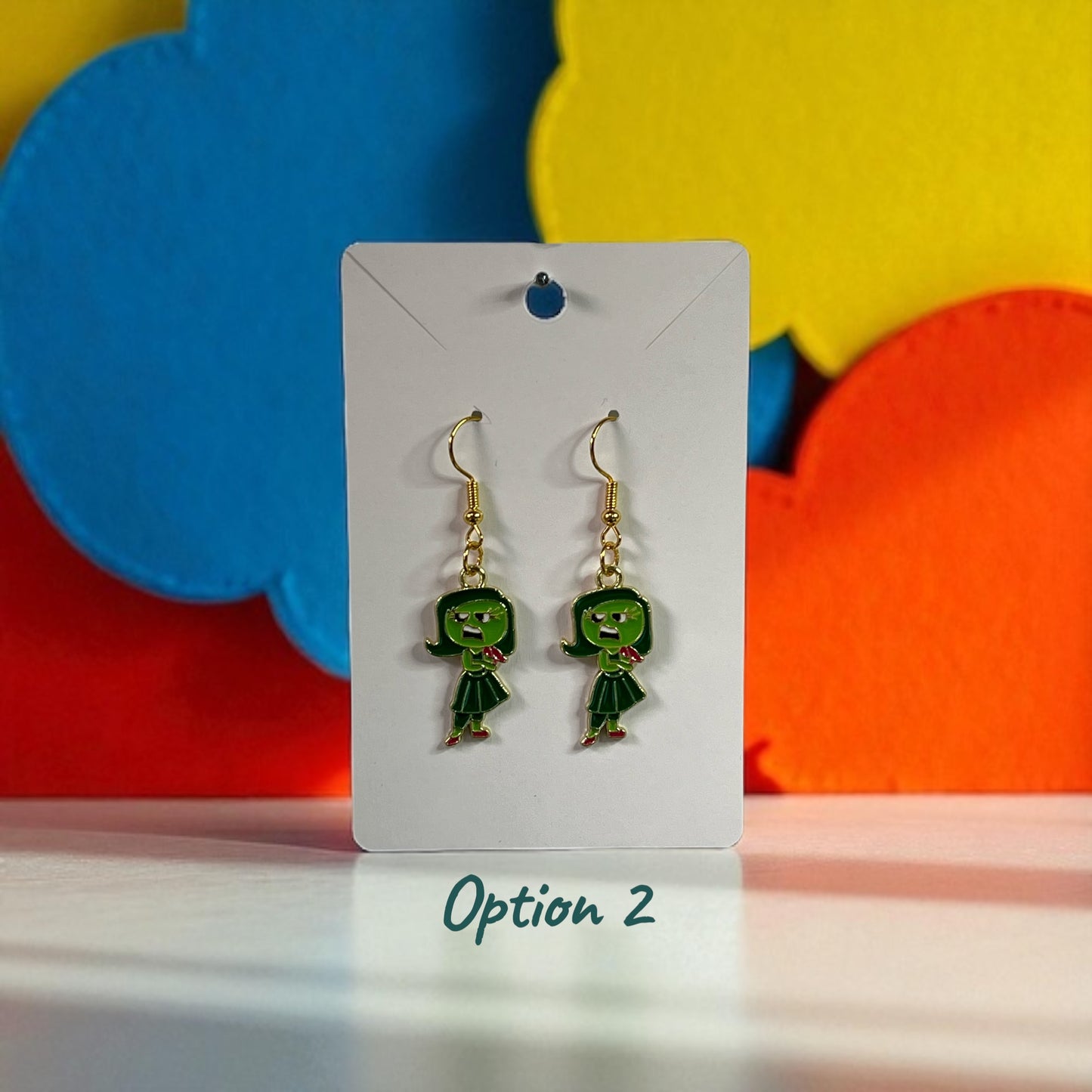 Inside-Out Inspired Gold Plated Drop-Hook Earrings
