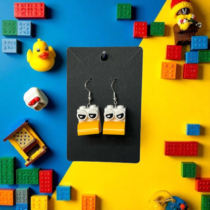 🦆✨ LEGO® Duck Silver Drop Hook Earrings 🦆✨