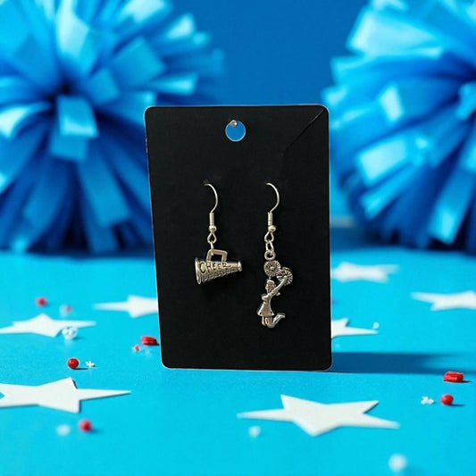 Cheer-Leading Mismatched Silver Drop Hook Earrings