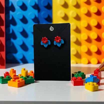 🌸 LEGO® 'Blue' Flower Stud Earrings – Pick Your Petals! 🌸