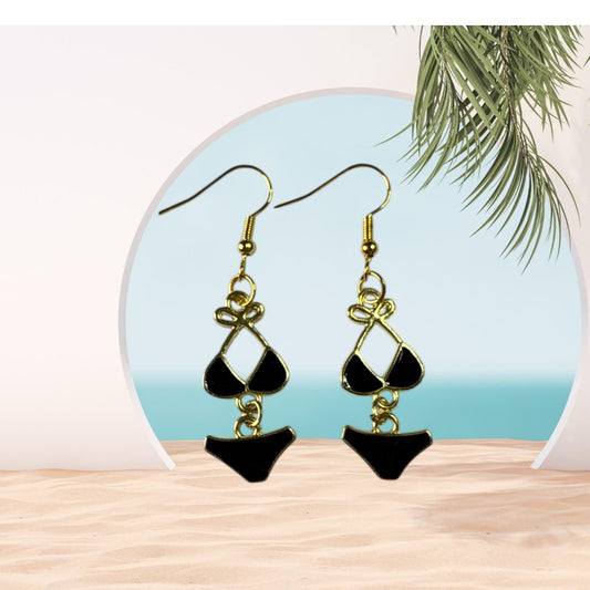 Bikini Gold-Plated Drop-Hook Earrings