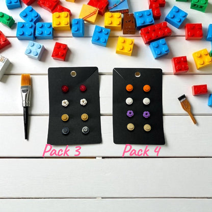 🧩 LEGO® Round Plate Set on Silver Stud Earrings 🧩