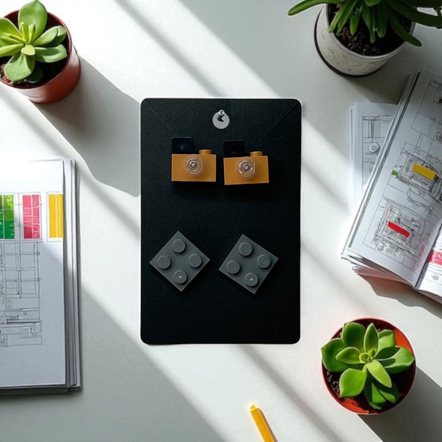 📸🧱 LEGO® Camera & Plate Stud Earrings Pack 🧱📸