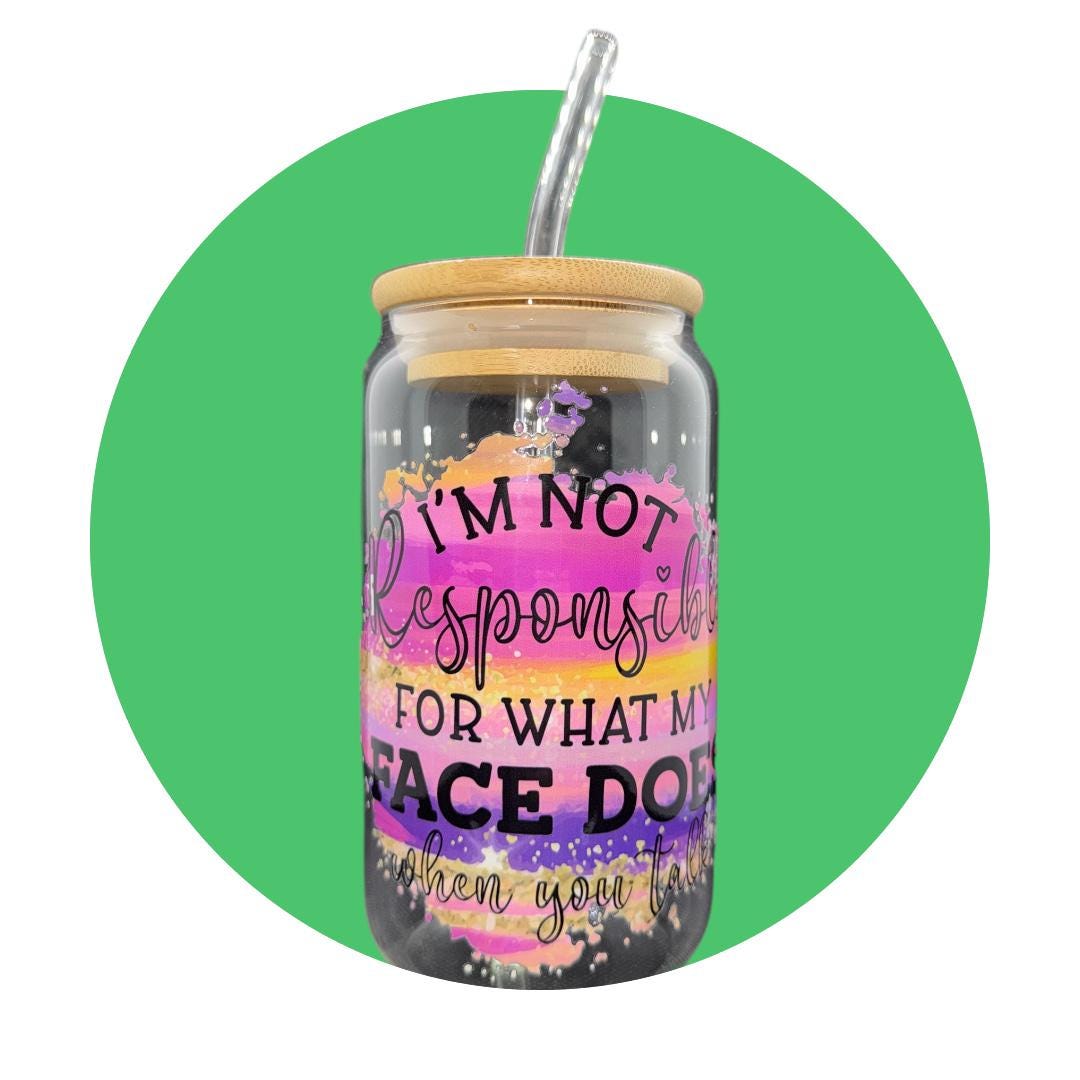🍹 Cheeky Glass Cups with Glass Straw 🍹