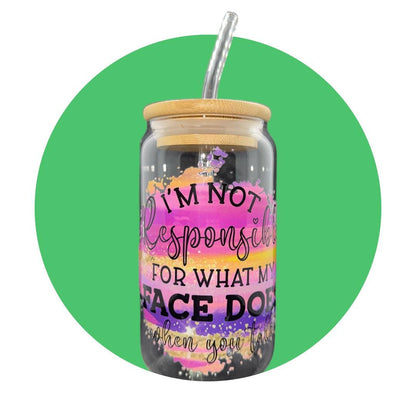 🍹 Cheeky Glass Cups with Glass Straw 🍹