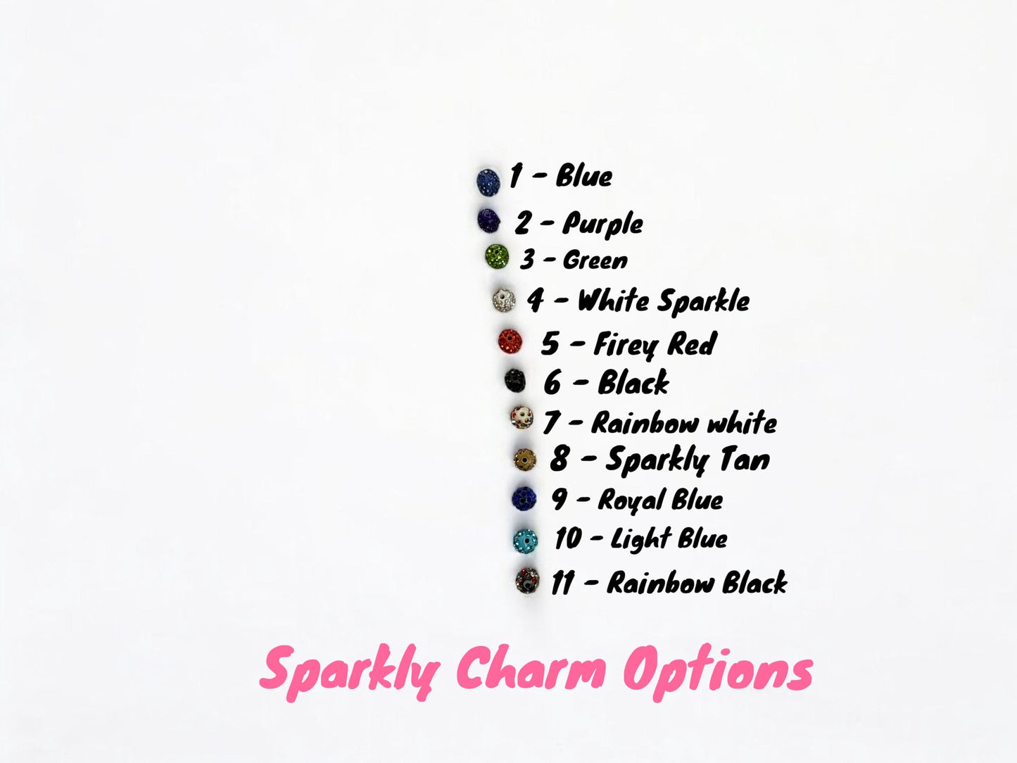 Flower Pendants with Sparkly Charms - Assorted Drink Bottle / Cup Charms (Silver Chain)