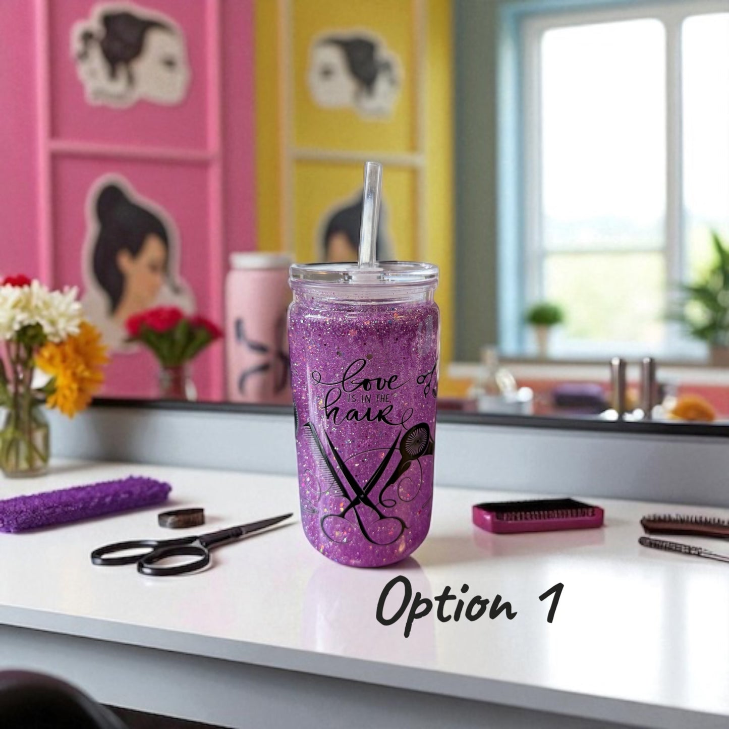 Hair Stylist Snow-Globe Tumblers – Snip, Sip & Sparkle! 💇✨