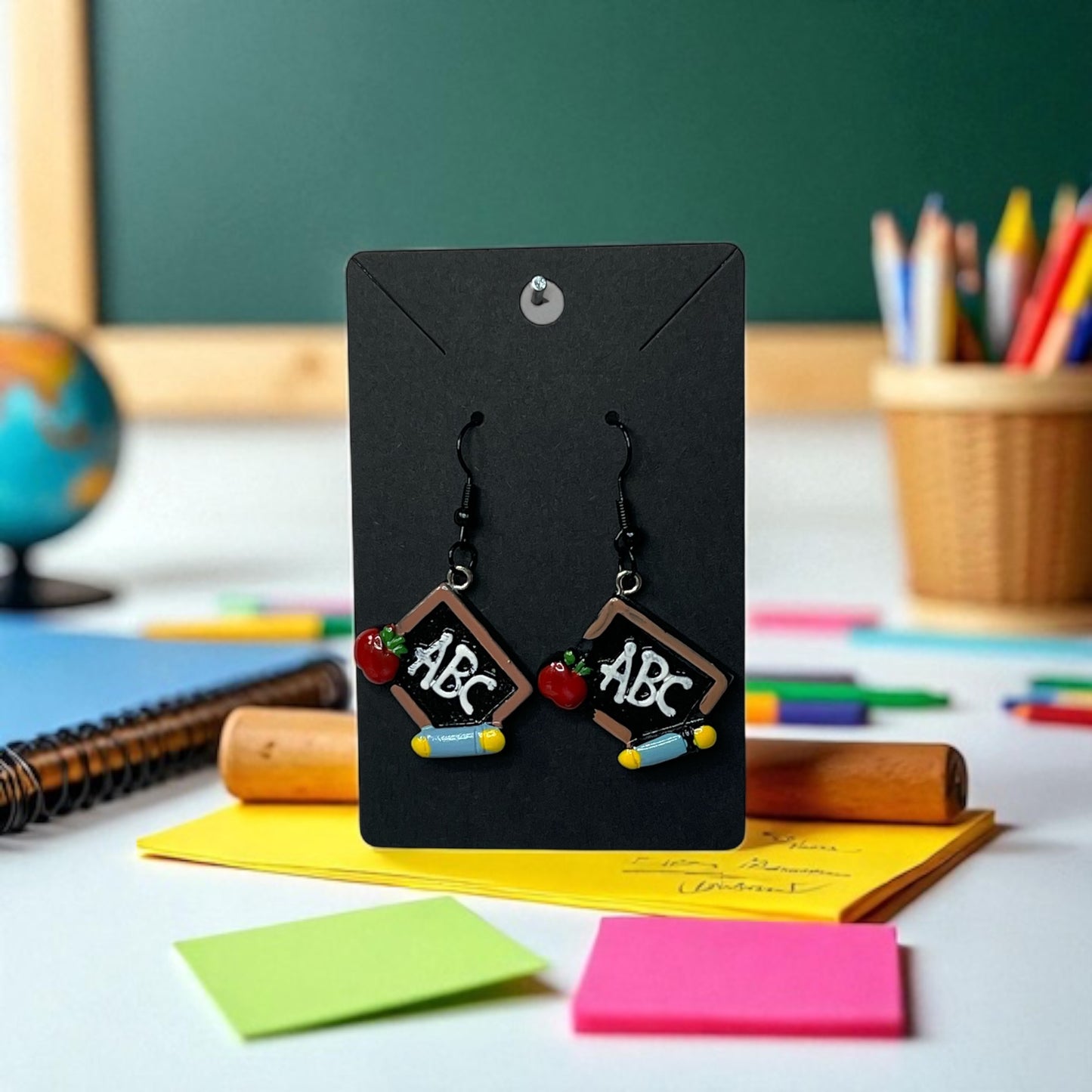 Teacher Inspired Black Drop-Hook Earrings