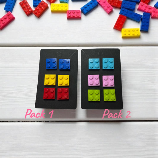 🧱 🧩 LEGO® 2x2 Plate Set on Silver Stud Earrings 🧩 🧱
