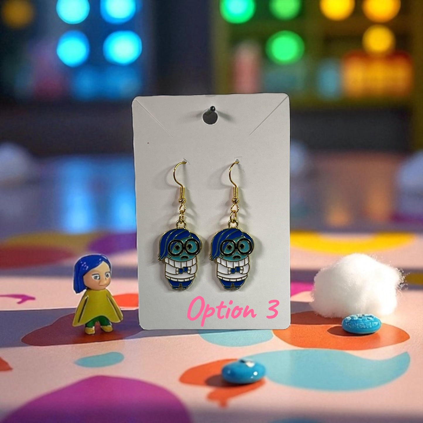 Inside-Out Inspired Gold Plated Drop-Hook Earrings