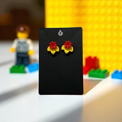 🌸 LEGO® 'Bright Light Yellow ' Flower Stud Earrings – Pick Your Petals! 🌸
