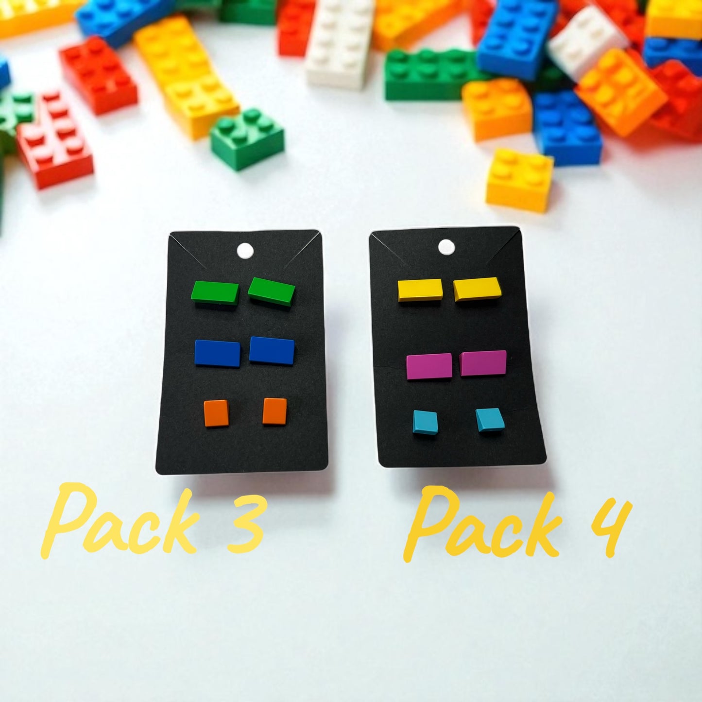 💎 LEGO® Slope Plate Set on Silver Stud Earrings 💎