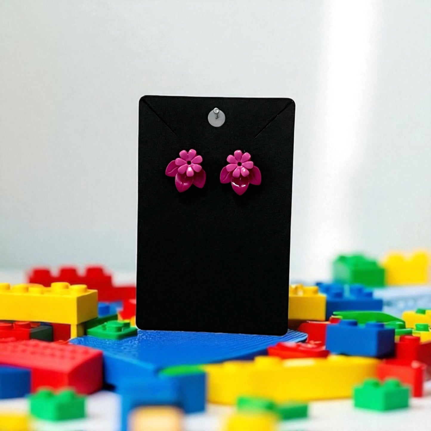 🌸 LEGO® 'Magenta' Flower Stud Earrings – Pick Your Petals! 🌸
