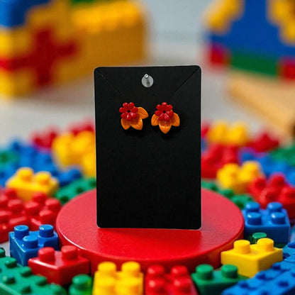 🌸 LEGO® 'Orange' Flower Stud Earrings – Pick Your Petals! 🌸