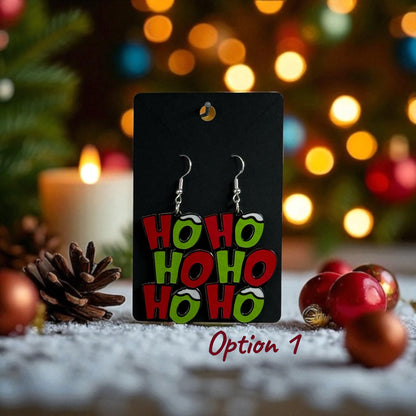 Christmas HO HO HO Drop-Hook Earrings