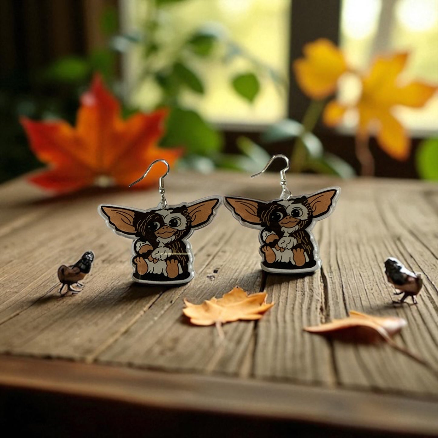 GIZMO - Gremlin Inspired Silver Drop-Hook Earrings
