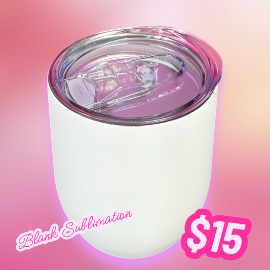 ☕ 12oz White Sublimation Mug / Wine Tumbler 🍹