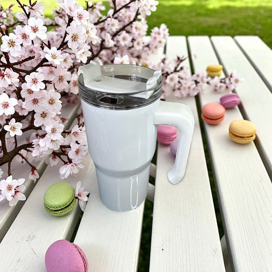 ☕ 20oz Sublimation Tumbler with Handle – Ready for Your Creative Touch! 🍹