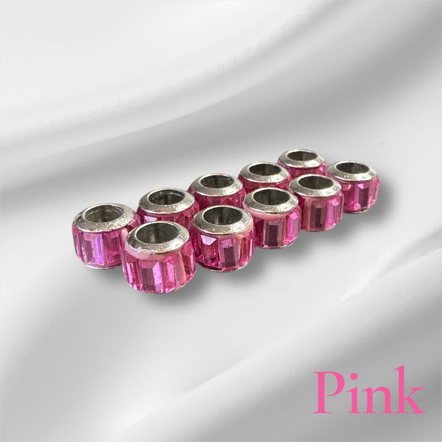 🌈 Vibrant Large-Hole Coloured Beads (7x9 mm) – Pack of 10