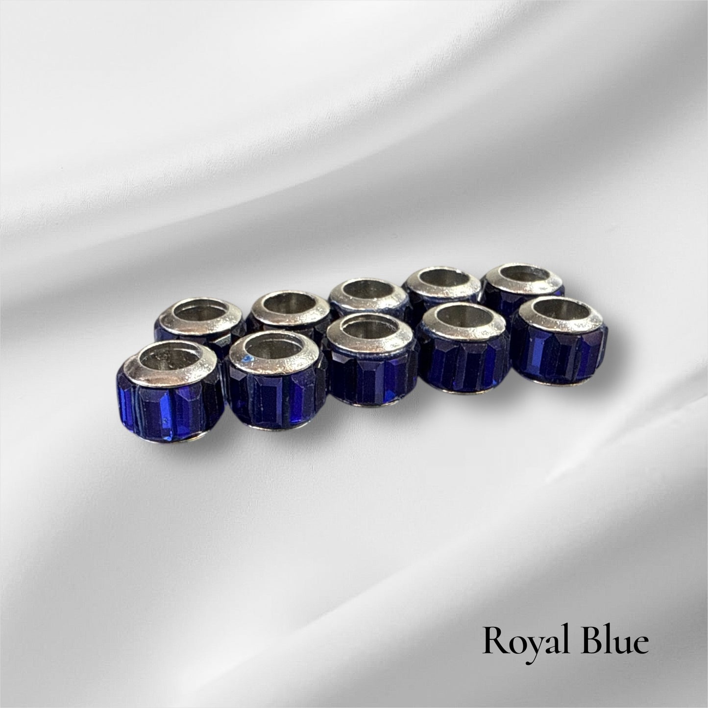 🌈 Vibrant Large-Hole Coloured Beads (7x9 mm) – Pack of 10