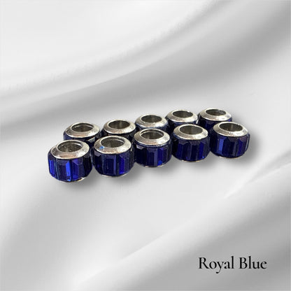 🌈 Vibrant Large-Hole Coloured Beads (7x9 mm) – Pack of 10