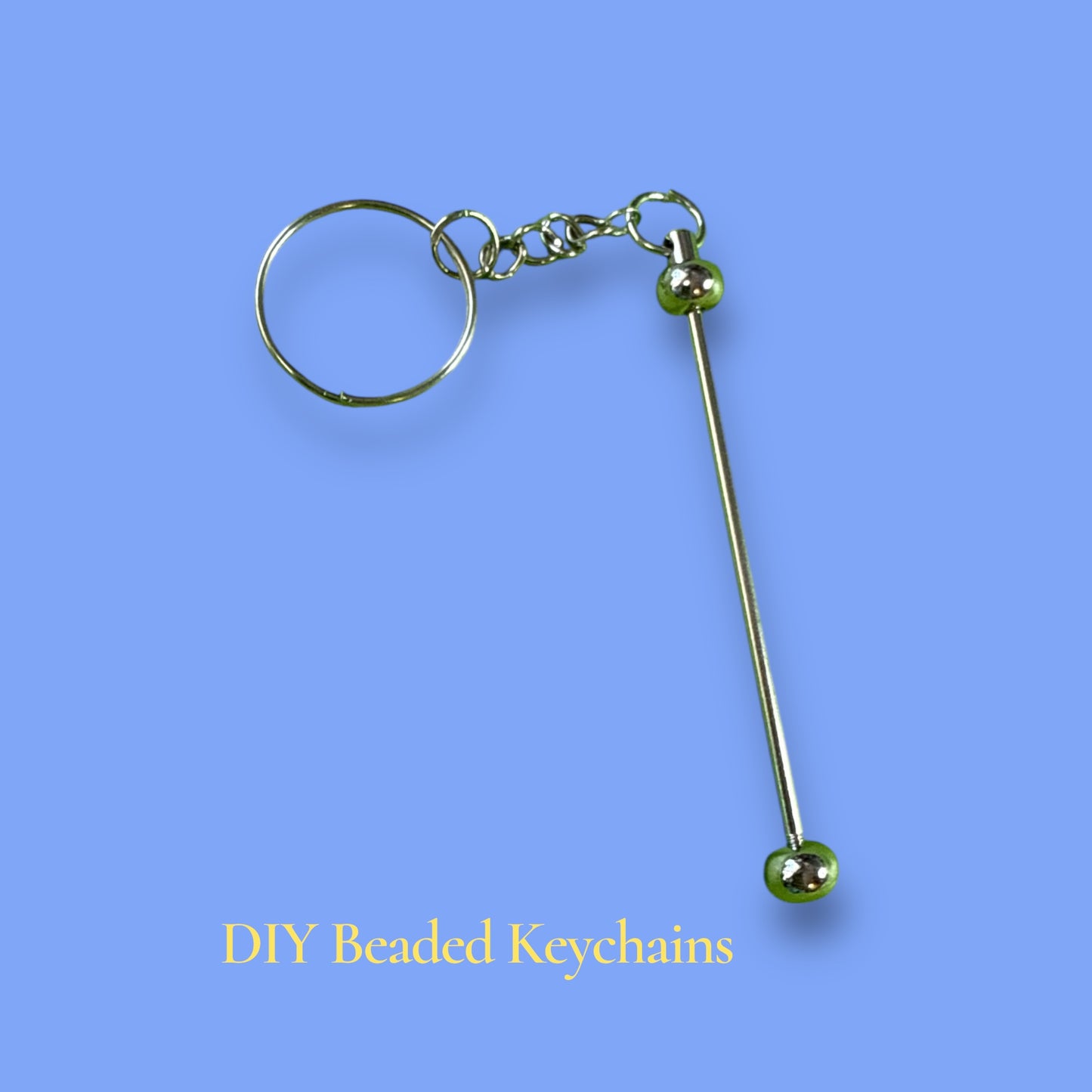 🔑 Silver 6 Pack - DIY Beaded Keychain Pack
