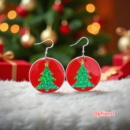 ✨ Christmas Tree &amp; Santa Hat Drop Hook Earrings ✨