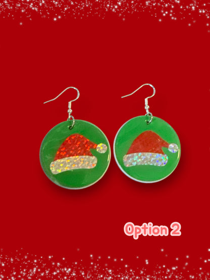 ✨ Christmas Tree &amp; Santa Hat Drop Hook Earrings ✨