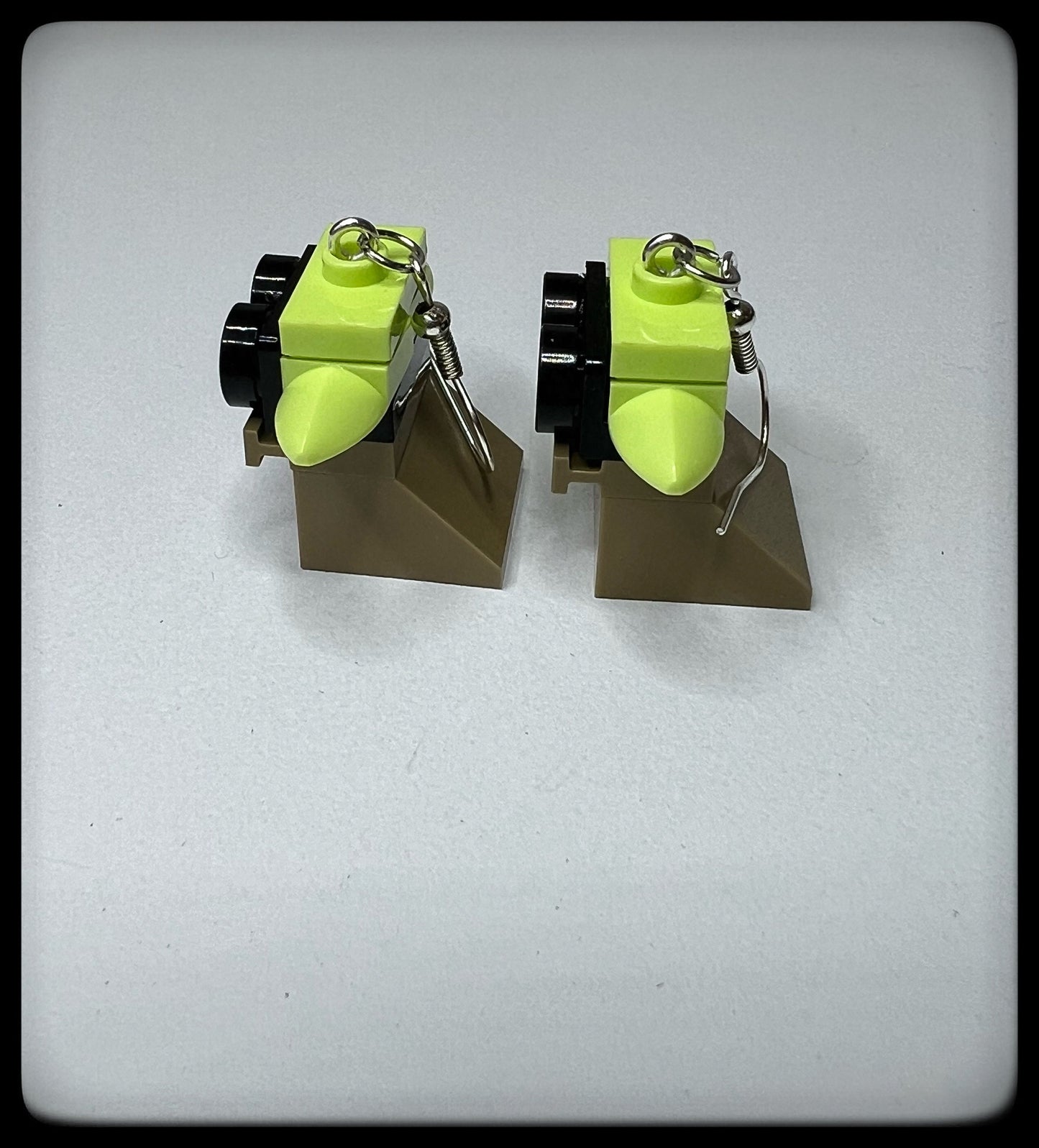 🌌  LEGO® Star Wars "Grogu" Inspired Silver Drop-Hook Earrings 🌌
