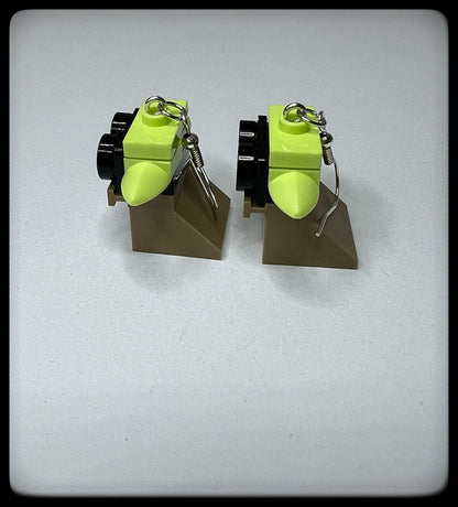 🌌  LEGO® Star Wars "Grogu" Inspired Silver Drop-Hook Earrings 🌌