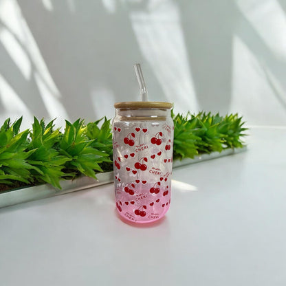 ❤️ Love Heart UV DTF Glass Tumbler – Sip with Love ❤️