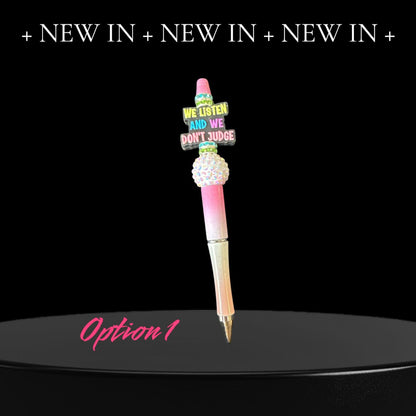 We Listen and We Don’t Judge – Beaded Silicone & Sparkly Pens | 2 Styles to Choose From!