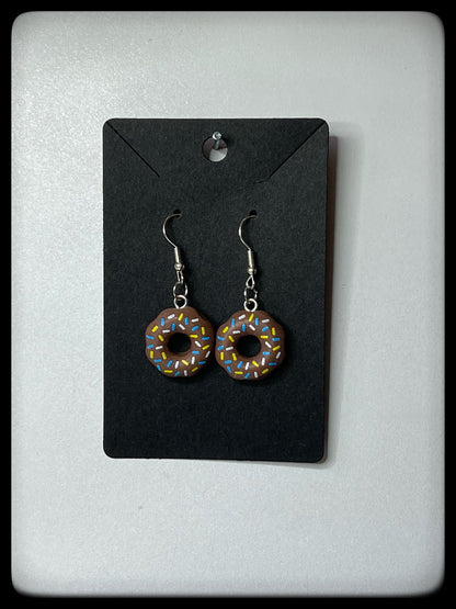DONUT Silver Drop-Hook Earrings