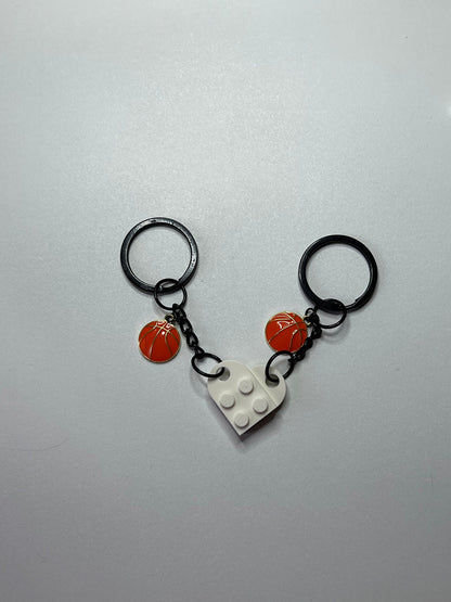 🏀💛 Basketball & LEGO® Heart Keychain Set 💛🏀