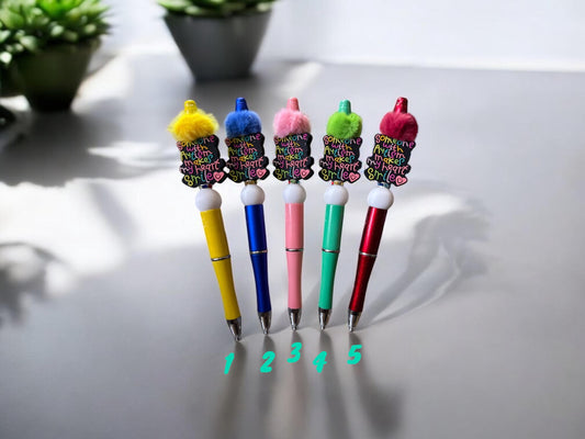 Someone with Autism Makes My Heart Smile – Beaded Pen 💙🧩