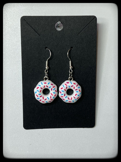 DONUT Silver Drop-Hook Earrings