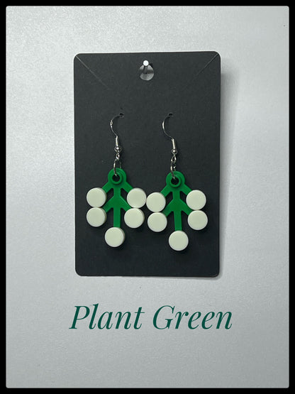 LEGO® GLOW in the Dark Trees on Hook-Drop Earrings