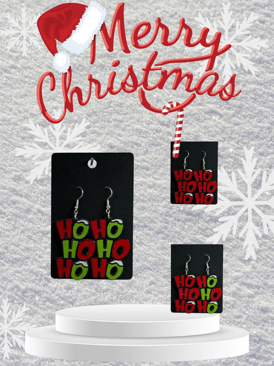 Christmas HO HO HO Drop-Hook Earrings
