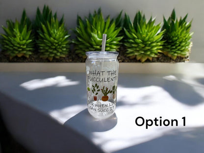 Plant Lovers Plastic 480ml (16oz) Cup with Straw