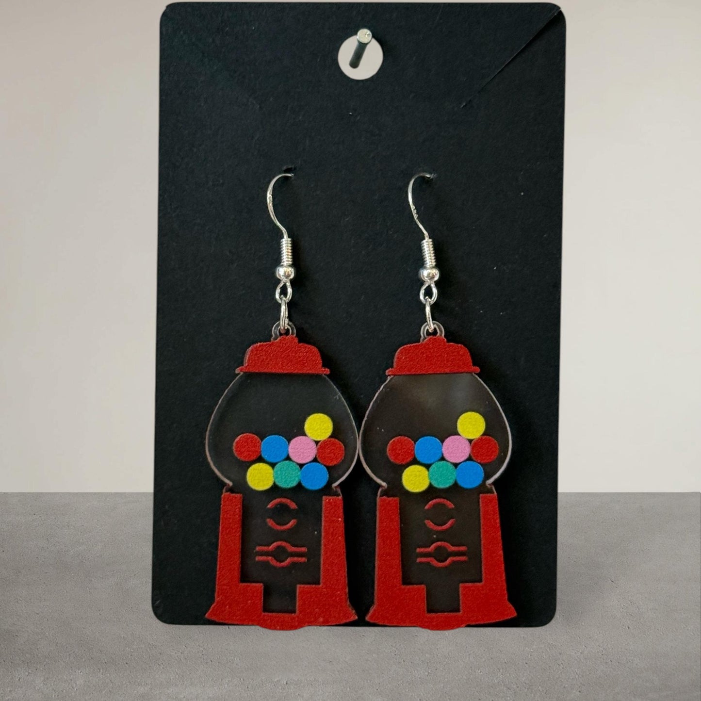 🍭 GUMBALL - Silver Drop-Hook Earrings 🍭