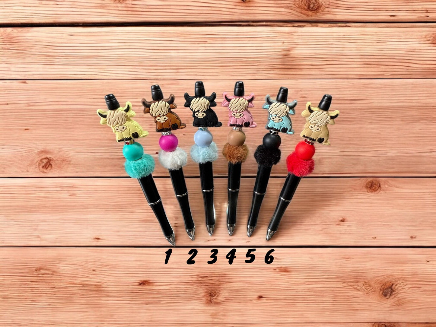 Highland Cow Inspired Silicone Beaded Pens – Cute, Quirky & a Touch of Bling!  🐮✨